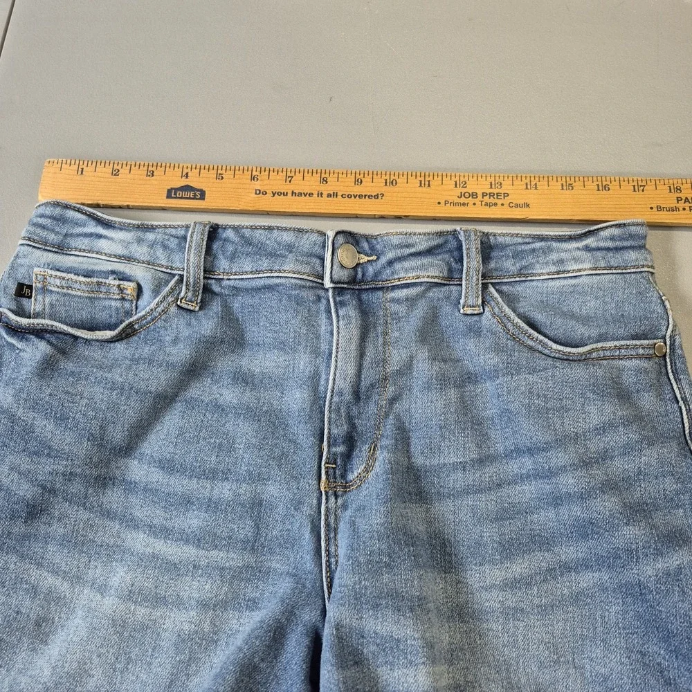 Judy Blue Shorts Womens XL Denim Jean Mid Rise Cuffed‎ Stretch Distressed Summer